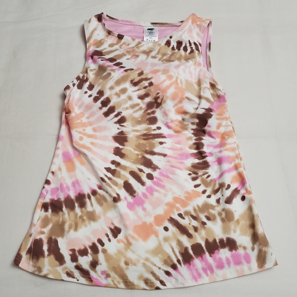 Lands End High Neck Tankini Swimsuit Top Tie Dye Pink Size 2 Built in Bra NWT - Picture 12 of 13